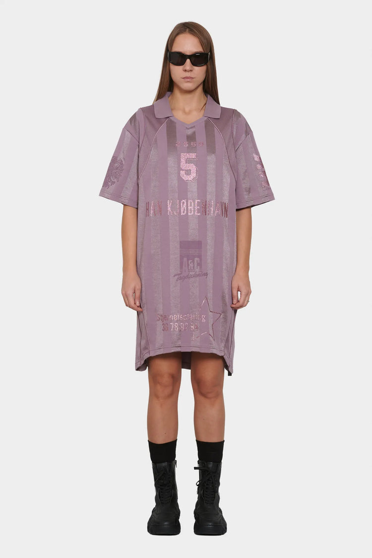 Sukienka FOOTBALL MESH DRESS purpurowa