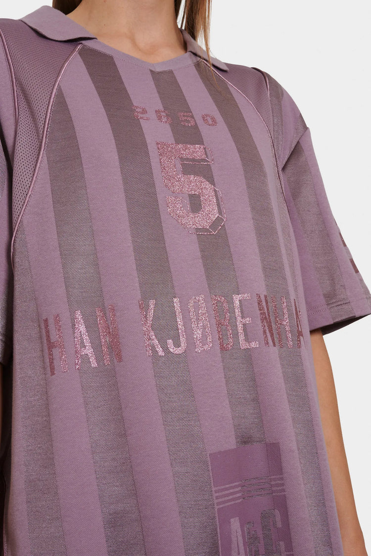 Sukienka FOOTBALL MESH DRESS purpurowa