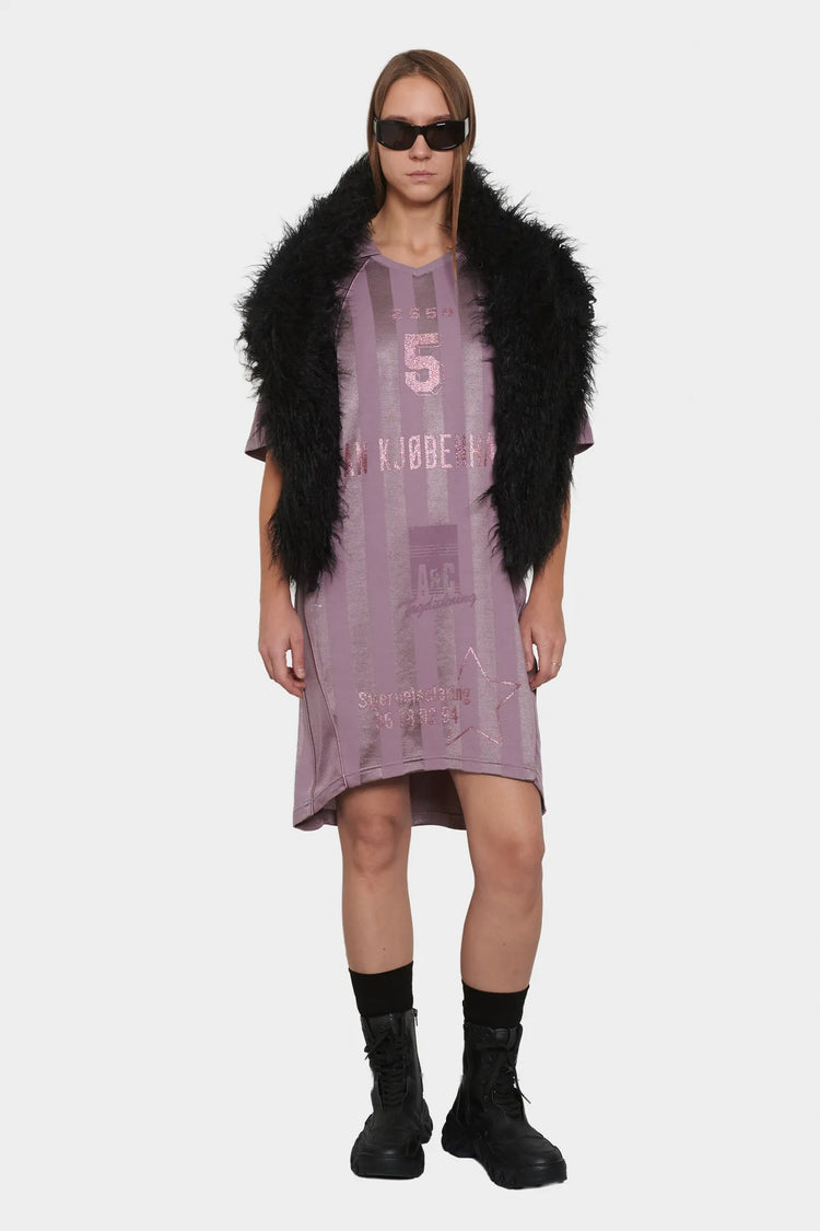 Sukienka FOOTBALL MESH DRESS purpurowa