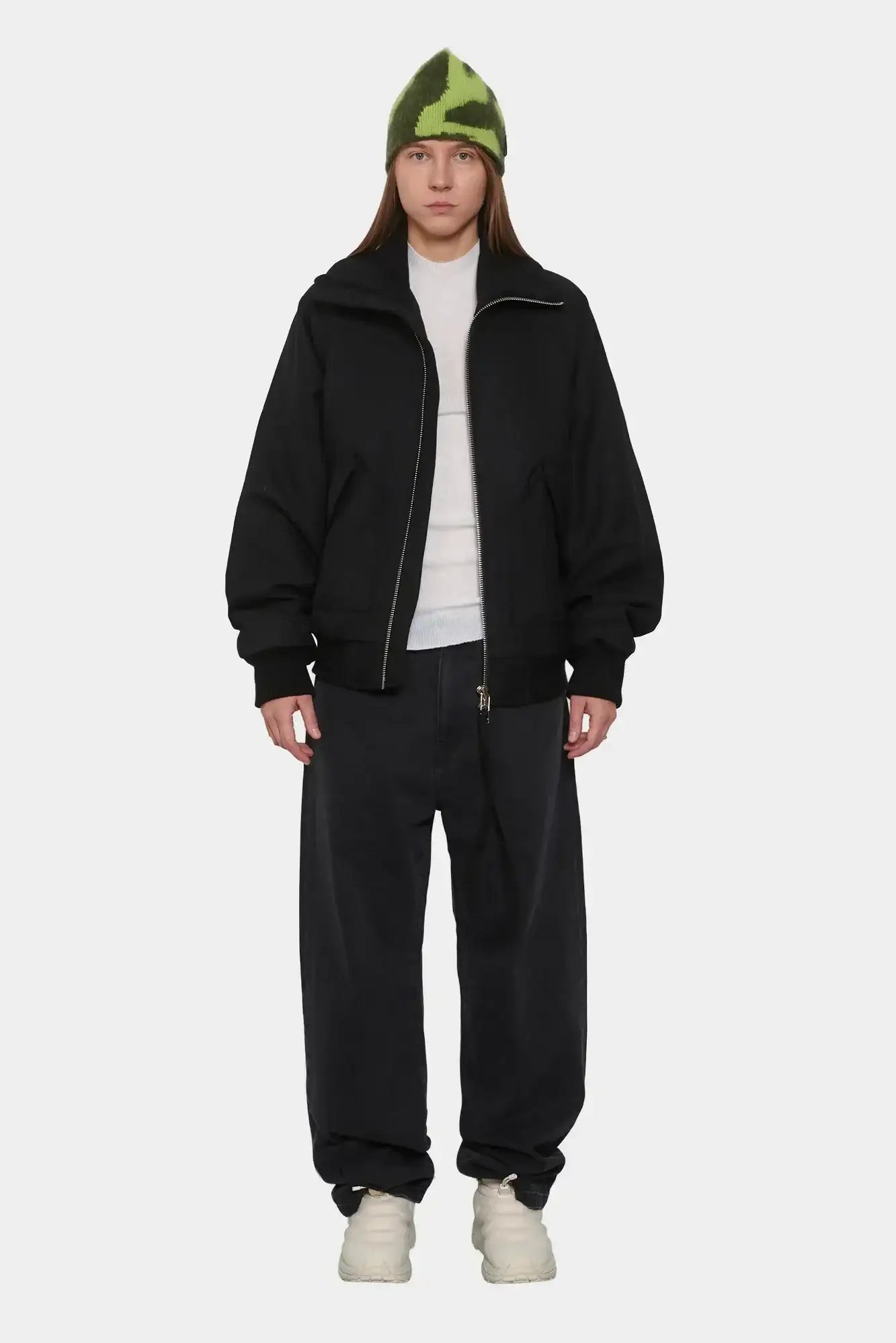 damskie#@Kurtka WOOL BOMBER czarna
