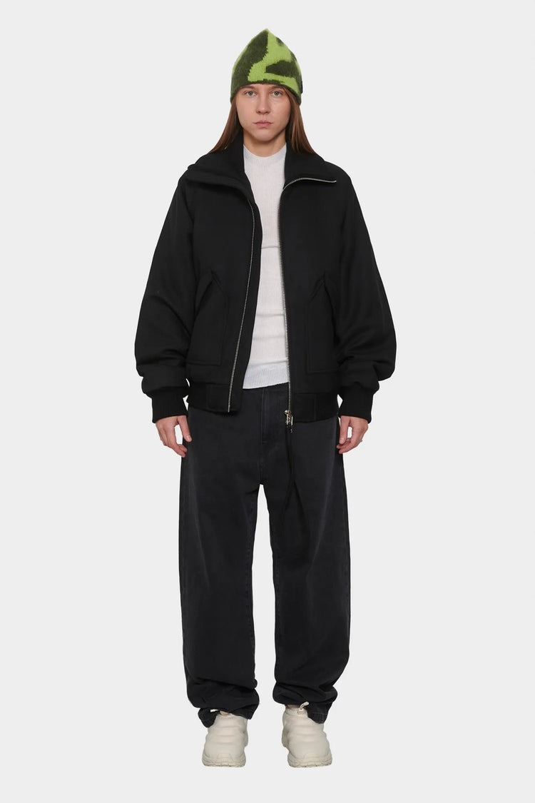 damskie#@Kurtka WOOL BOMBER czarna