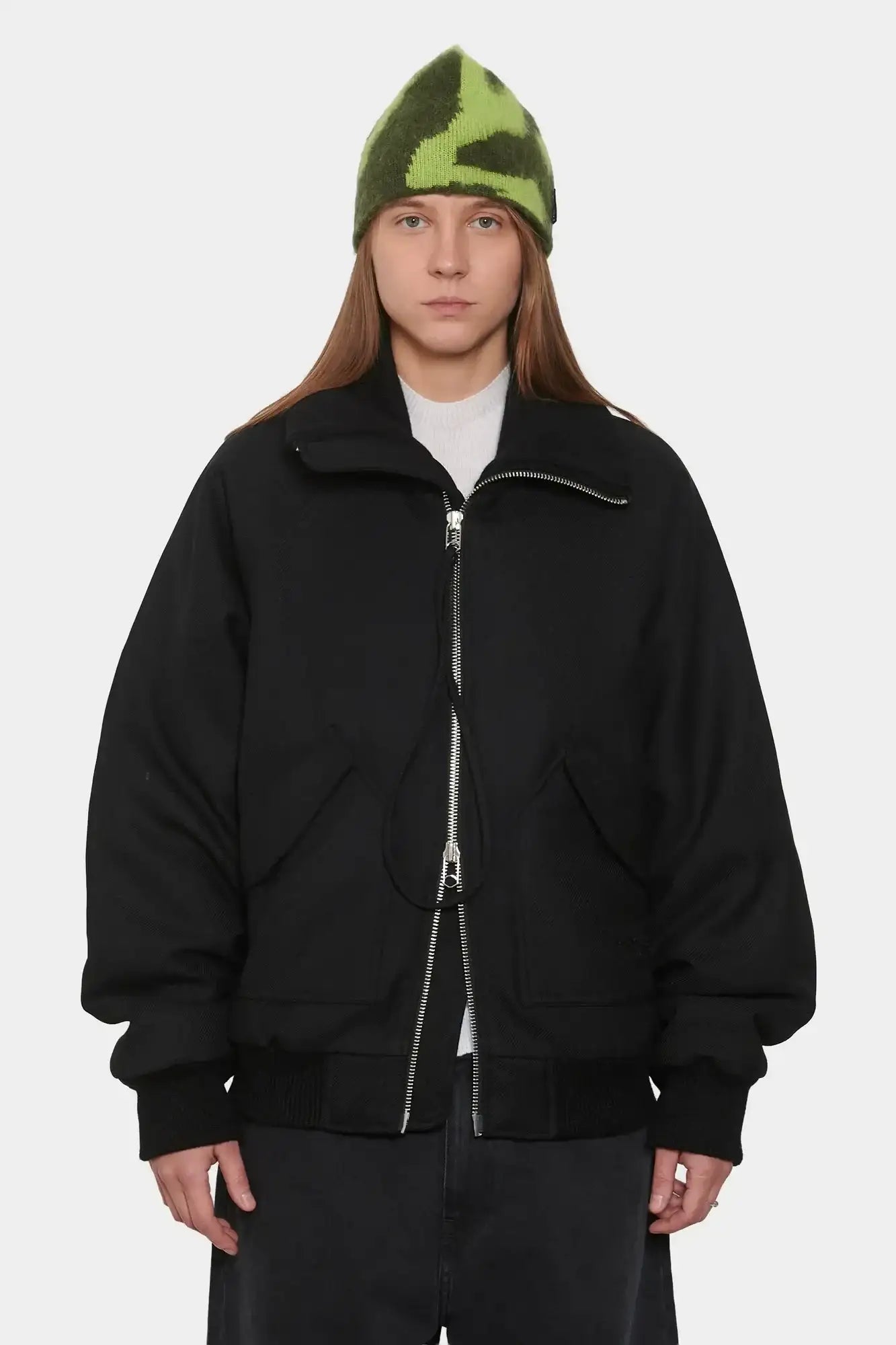damskie#@Kurtka WOOL BOMBER czarna