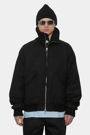 meskie#@Kurtka WOOL BOMBER czarna