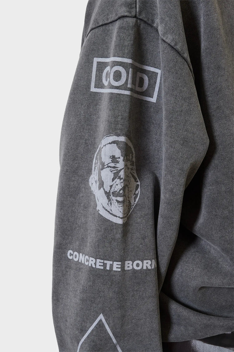 Bluza GRAPHIC PRINTED CREWNECK ciemnoszara