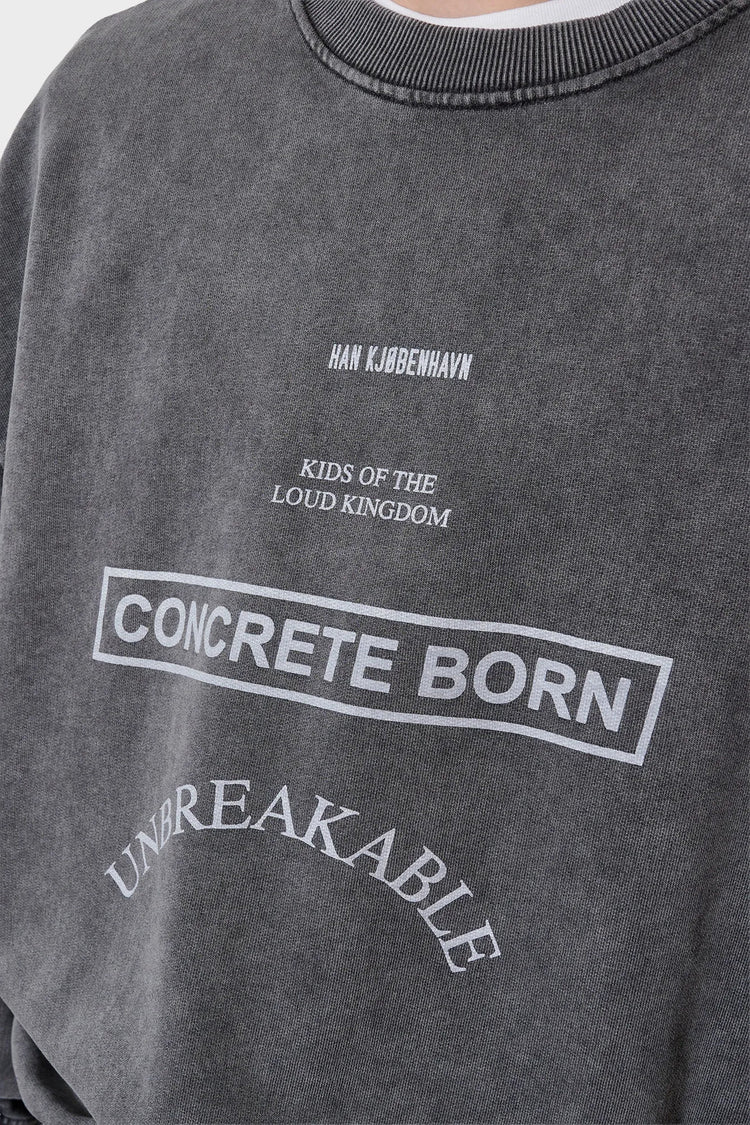 Bluza GRAPHIC PRINTED CREWNECK ciemnoszara