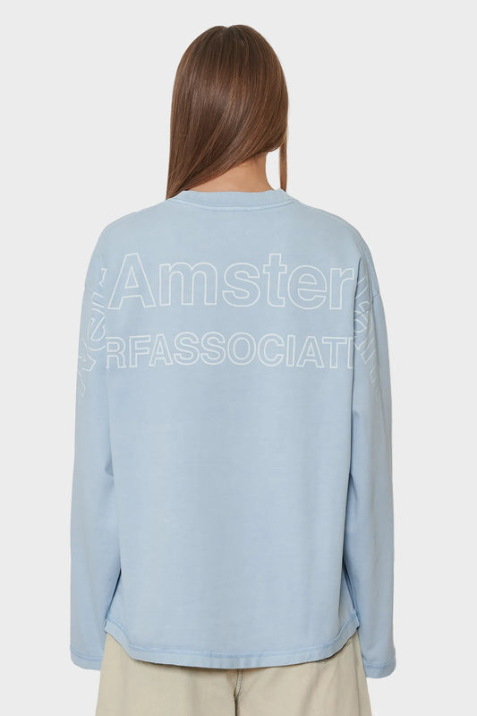 damskie#@Longsleeve LOGO LINE LONGSLEEVE niebieska