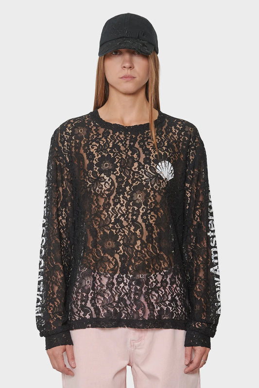 damskie#@Longsleeve LACE LOGO LONGSLEEVE czarny