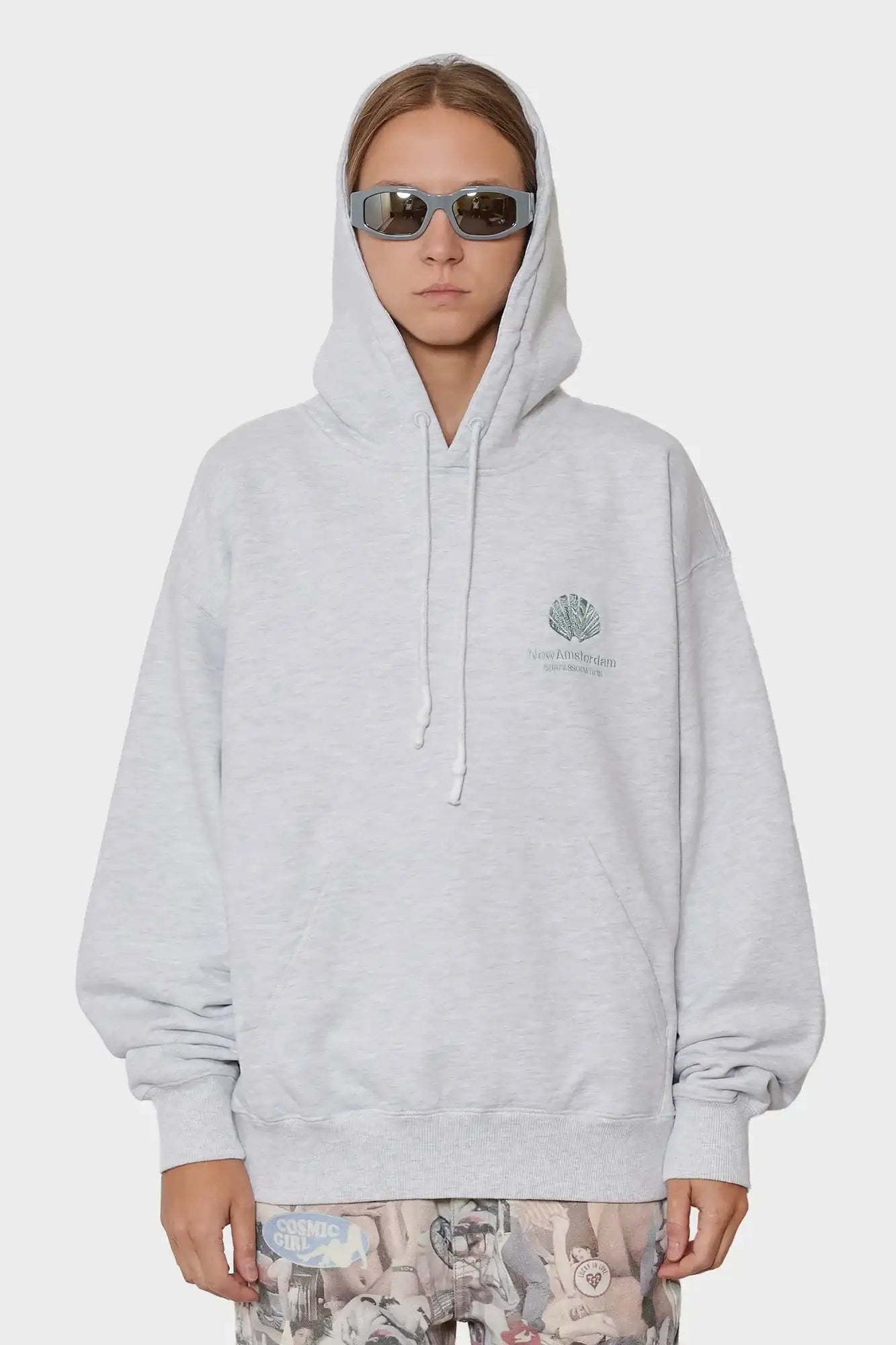damskie#@Bluza LOGO HOODIE popielaty