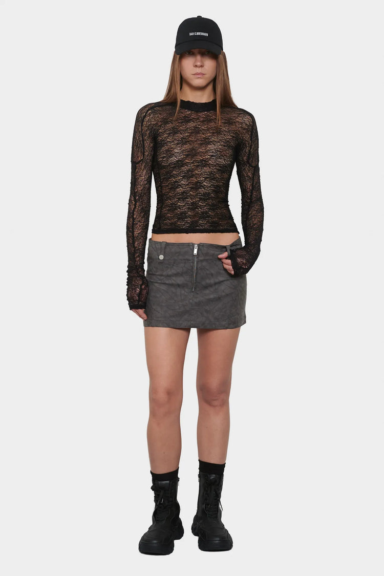 Top FLORAL LACE TOP black