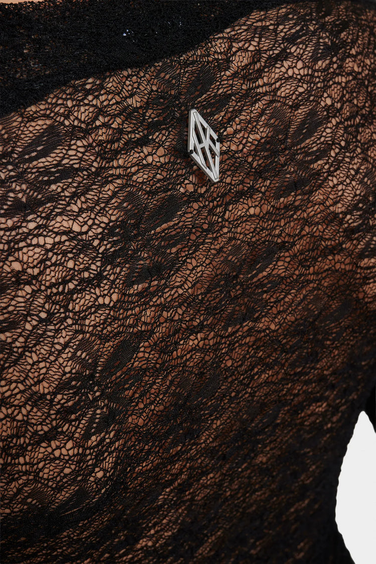 Top FLORAL LACE TOP black