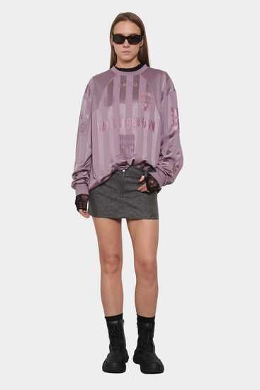 damskie#@Longsleeve FOOTBALL MESH purpurowy