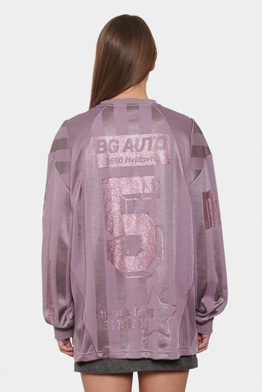 damskie#@Longsleeve FOOTBALL MESH purpurowy