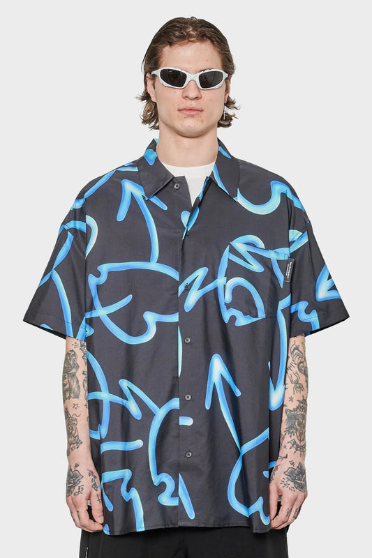 meskie#@Koszula LOVER SHIRT SHORTSLEEVES czarna