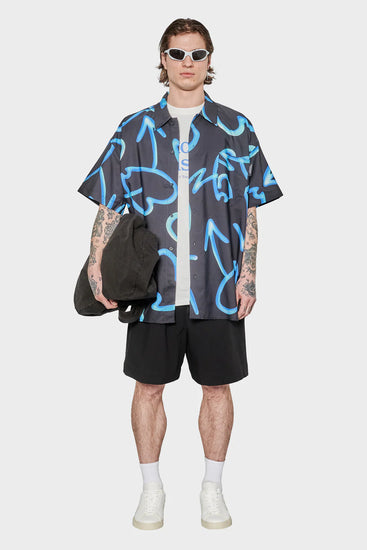 meskie#@Koszula LOVER SHIRT SHORTSLEEVES czarna