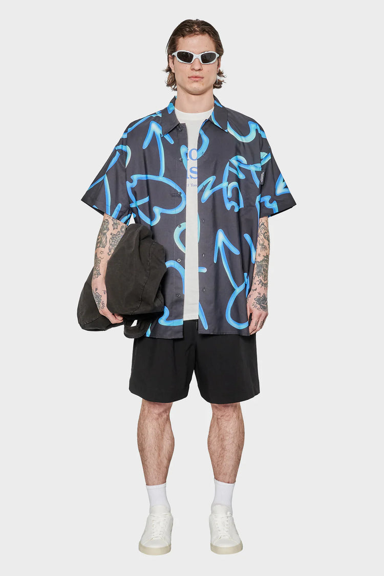 meskie#@Koszula LOVER SHIRT SHORTSLEEVES czarna
