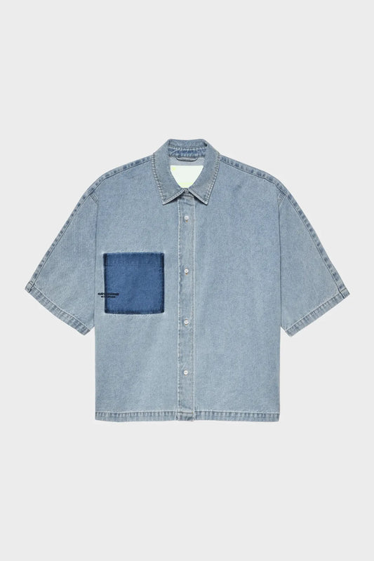 Koszula LYOCELL SHORT SLEEVES niebieska