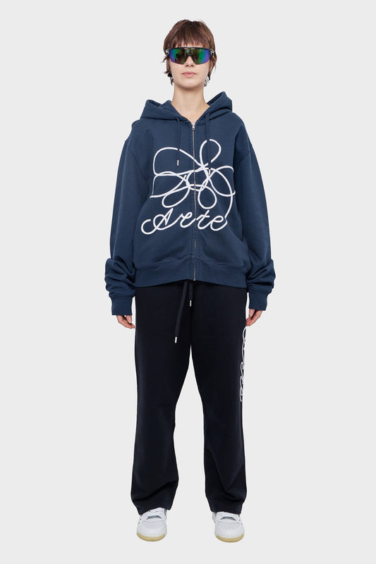 damskie#@Bluza FLOWER LOGO ZIP granatowa