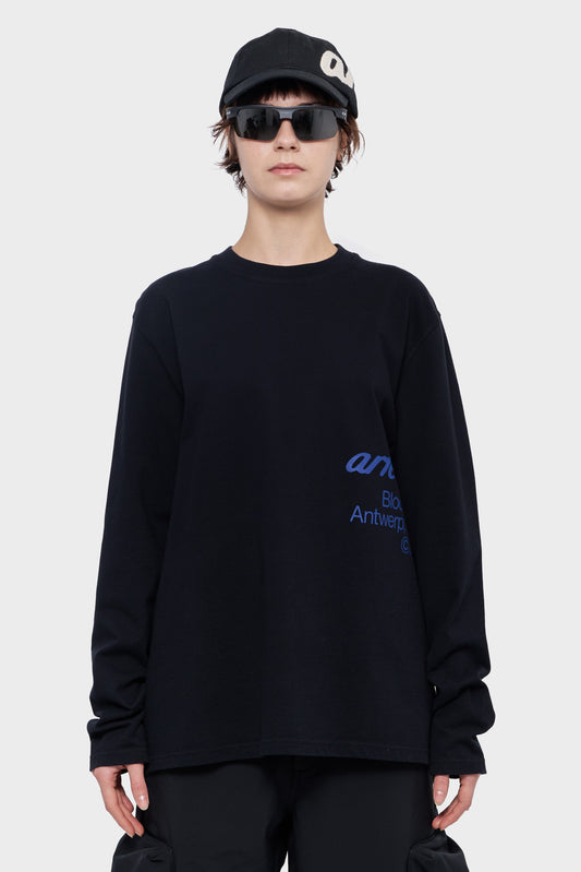 damskie#@Longsleeve BLOOMING IDEAS czarny